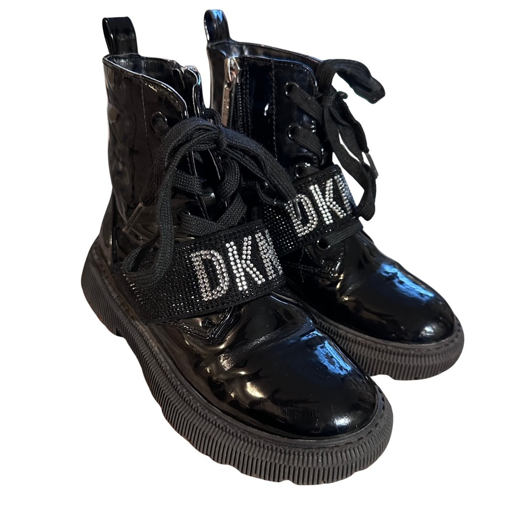 DKNY Kids Shiny Black Boots